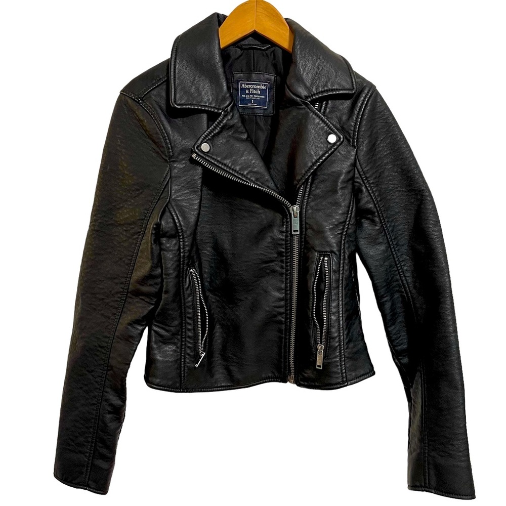 Abercrombie and Fitch faux leather crop jacket. Size S